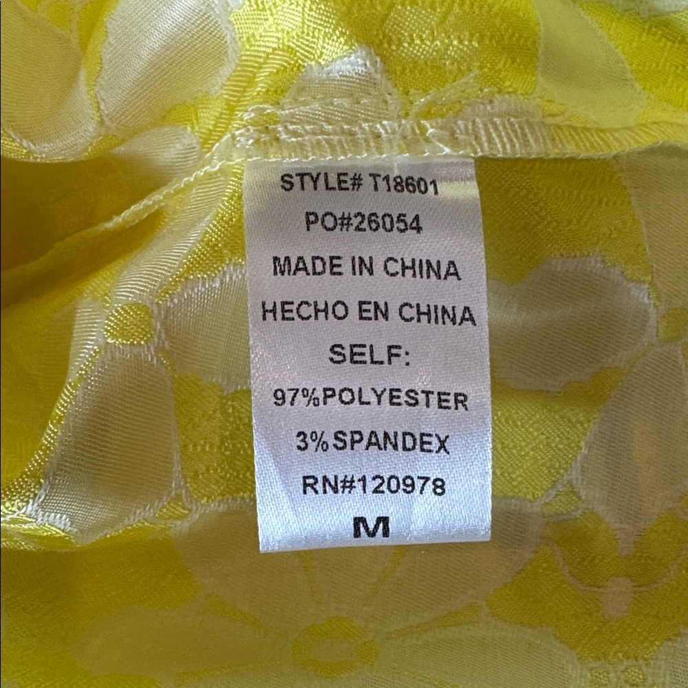 Entro New Yellow Floral Ruffle Peplum Top - Picture 7 of 8